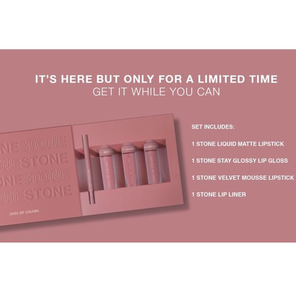 Limited Edition Dose of Colors Stone Lip Set 4 Piece Lip Collection, NEW in Box - Picture 3 of 3